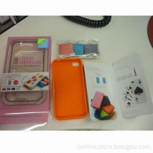 Cross Embroidered Design Silicone Case for iPhone 4/4S